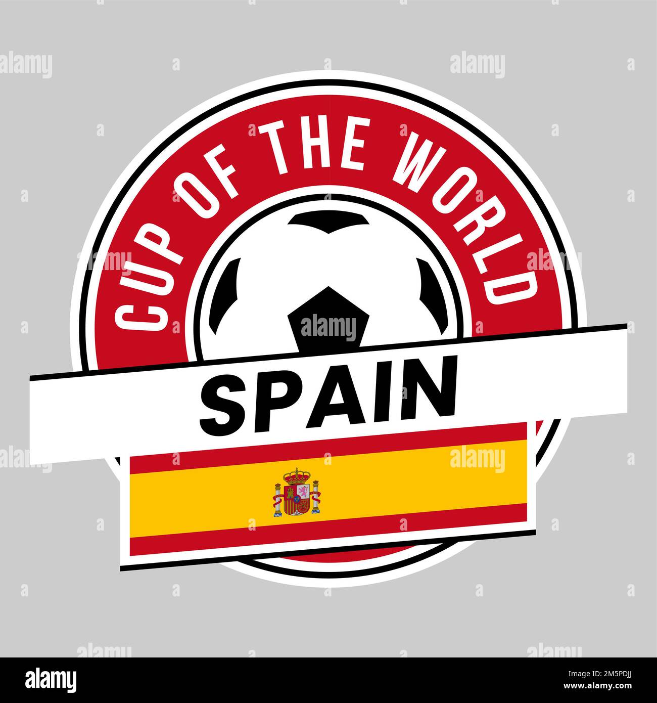 Illustration of Spain Team Badge for Football Tournament Stock Photo