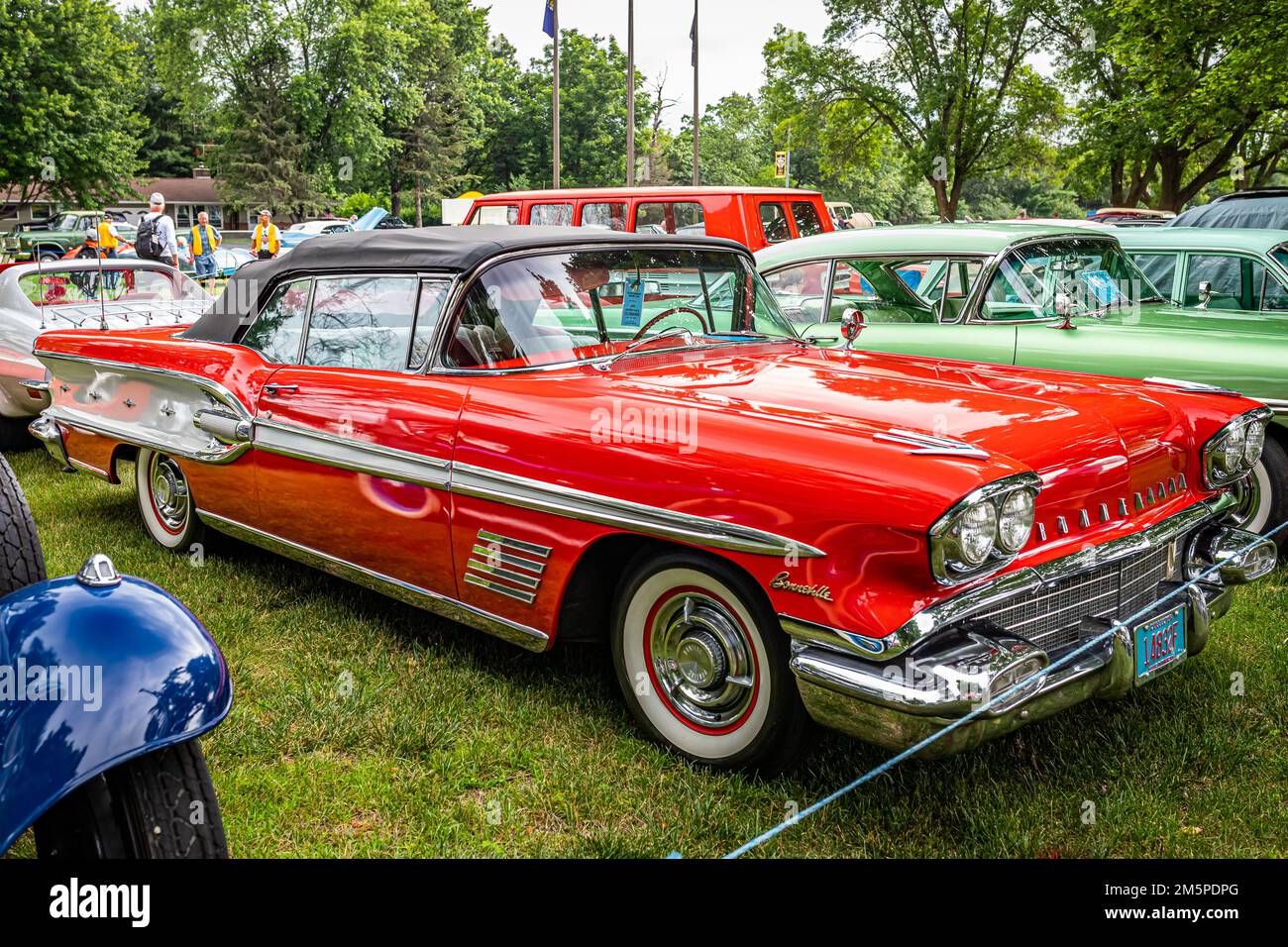 Iola, WI July 07, 2022 High perspective front corner view of a 1958