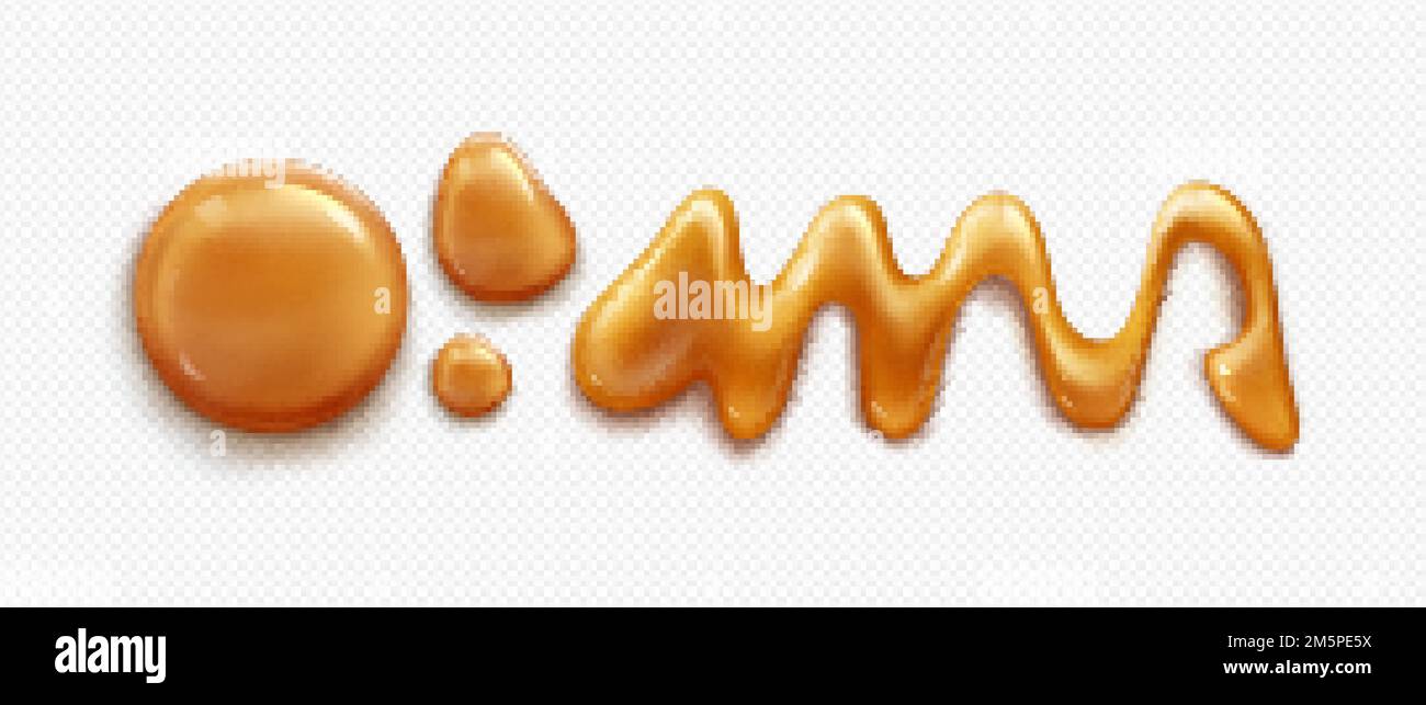 Caramel sauce drips, melted toffee, syrup spill. Liquid candy cream