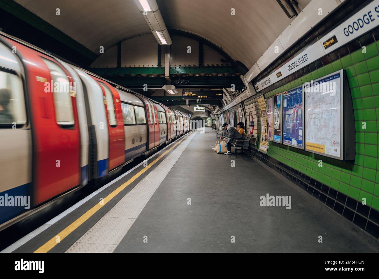London, UK December 26, 2022 Platform of Goodge Street station of