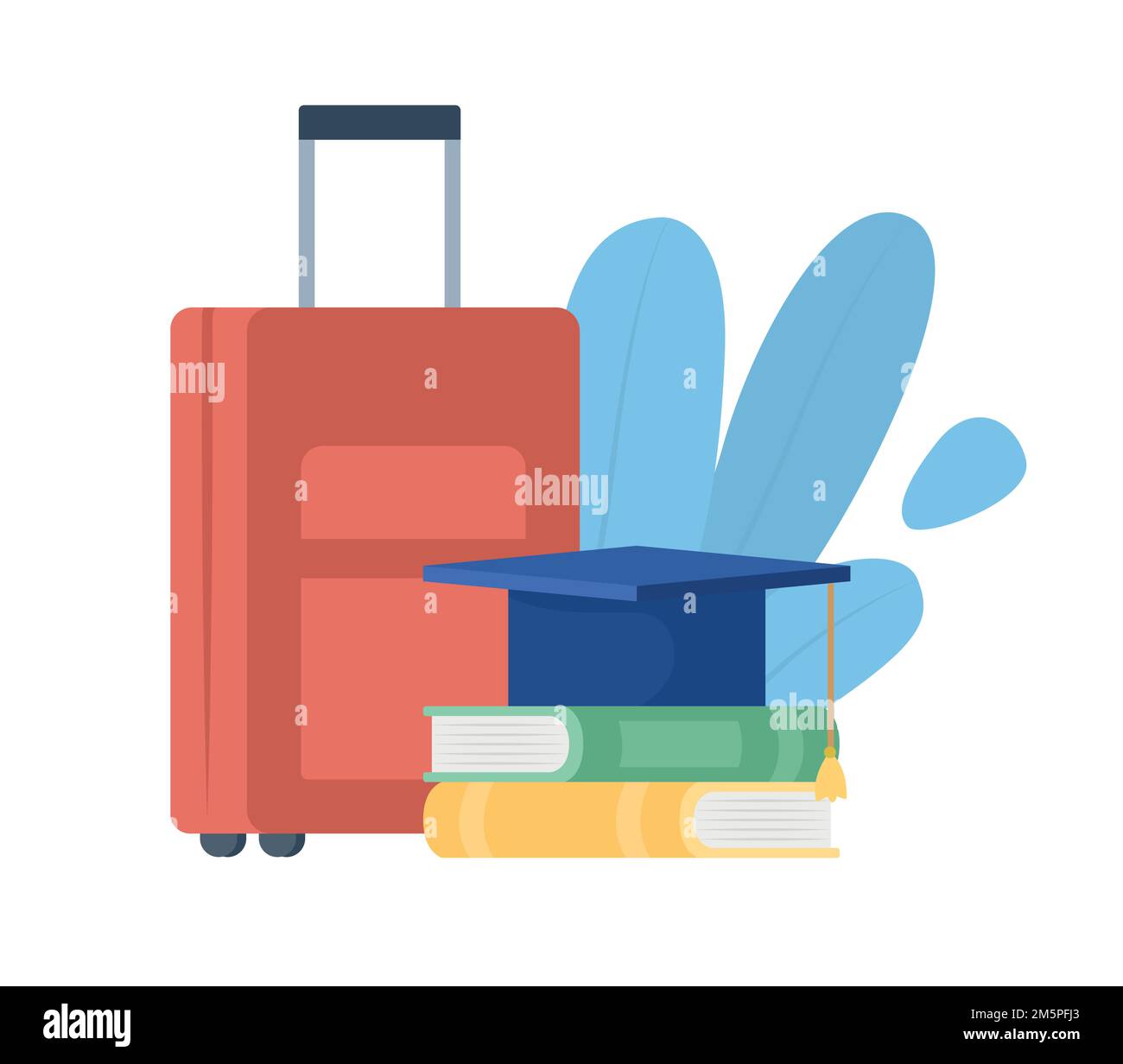 Travel to study semi flat color vector object Stock Vector