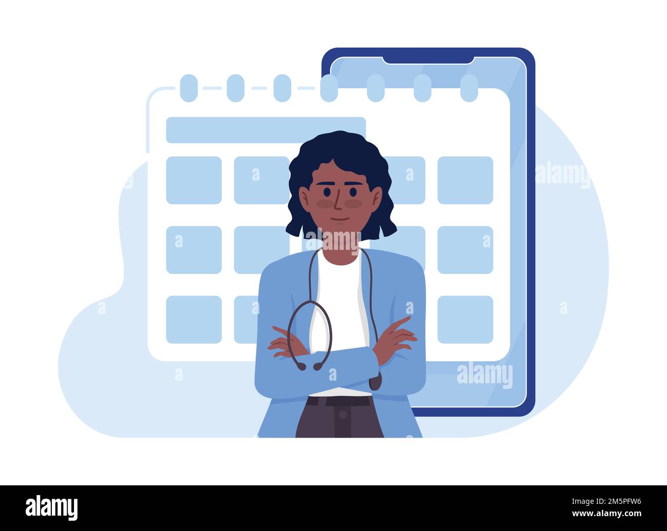 Scheduling visit to doctor flat concept vector illustration Stock Vector