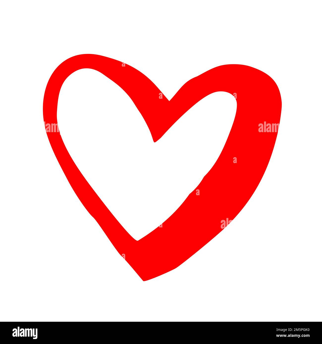 Heart hand drawn with ink brush isolated on white background Stock ...
