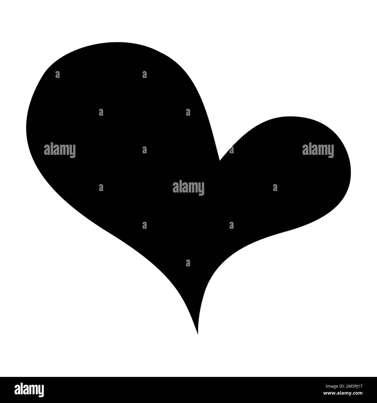 Heart hand drawn with ink brush isolated on white background Stock ...