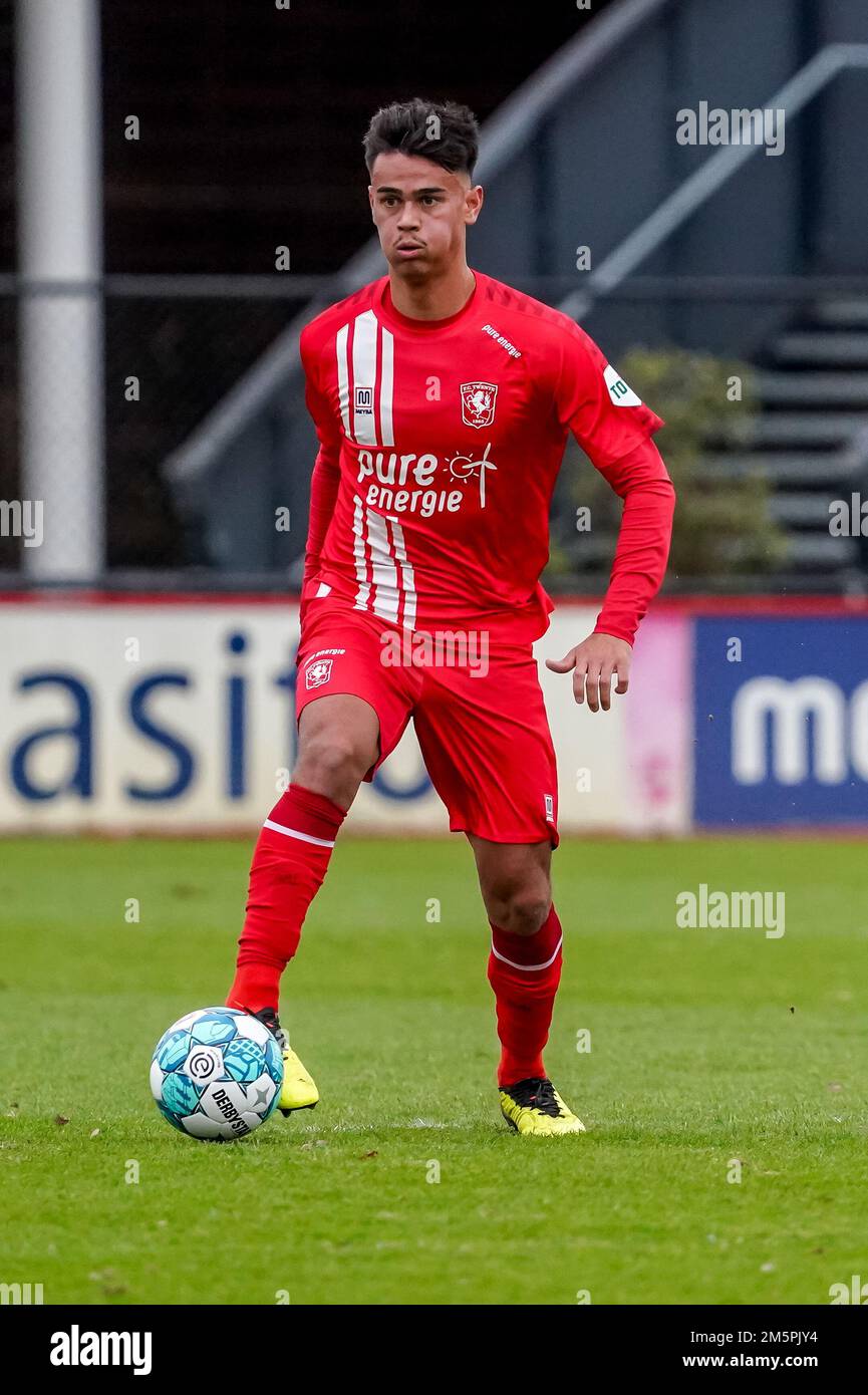 Hengelo, Netherlands. 22nd Mar, 2023. HENGELO, NETHERLANDS - MARCH 22:  Myron Bostdorp of FC Twente looks on during the International Club Friendly  match between FC Twente and VFL Bochum at Trainingscomplex Hengelo