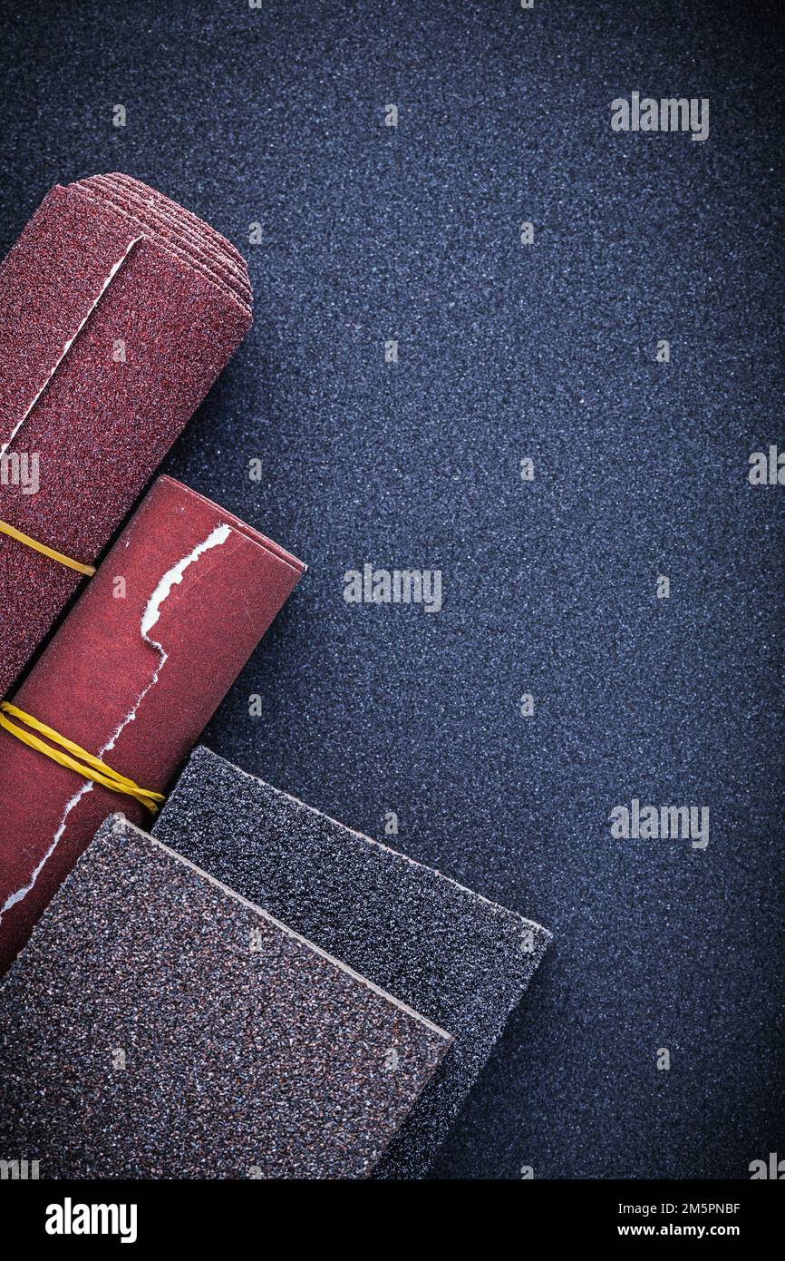 Composition of abrasive sponges polishing paper rolls Stock Photo Alamy