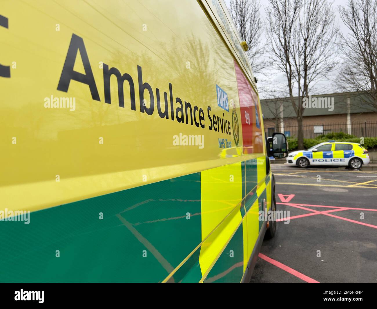 Ambulance and police Stock Photo