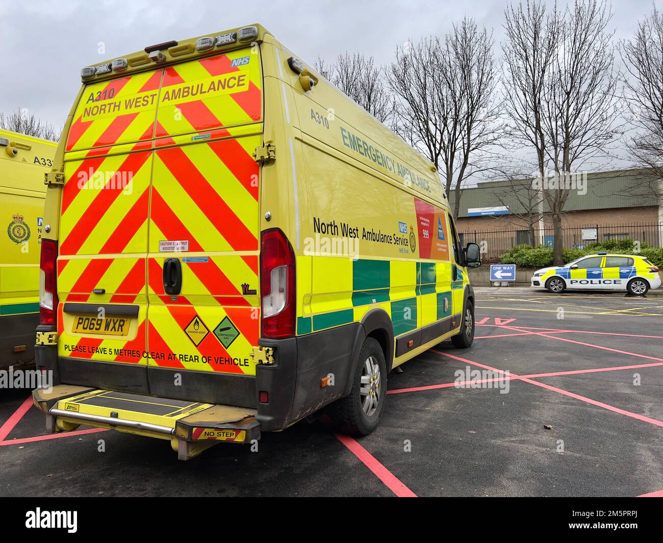 Ambulance and Police Car Stock Photo
