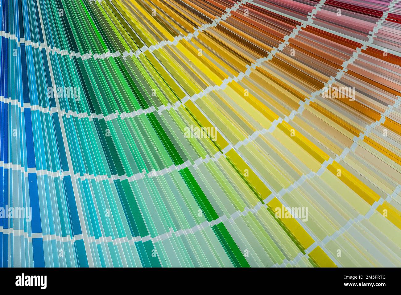 Multi colored pantone fan top view. Stock Photo