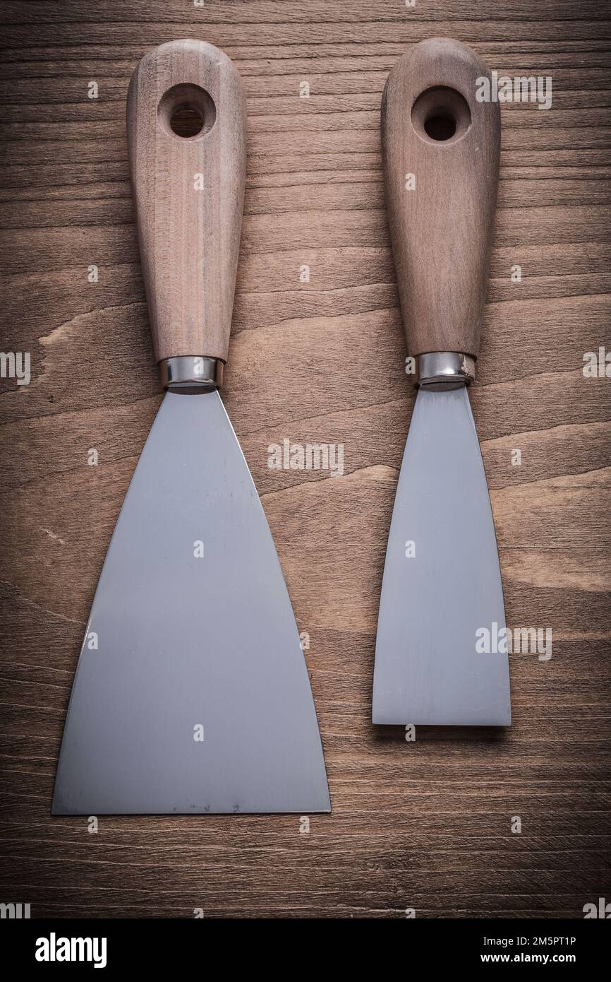 paint scrapers with wood handles Stock Photo Alamy