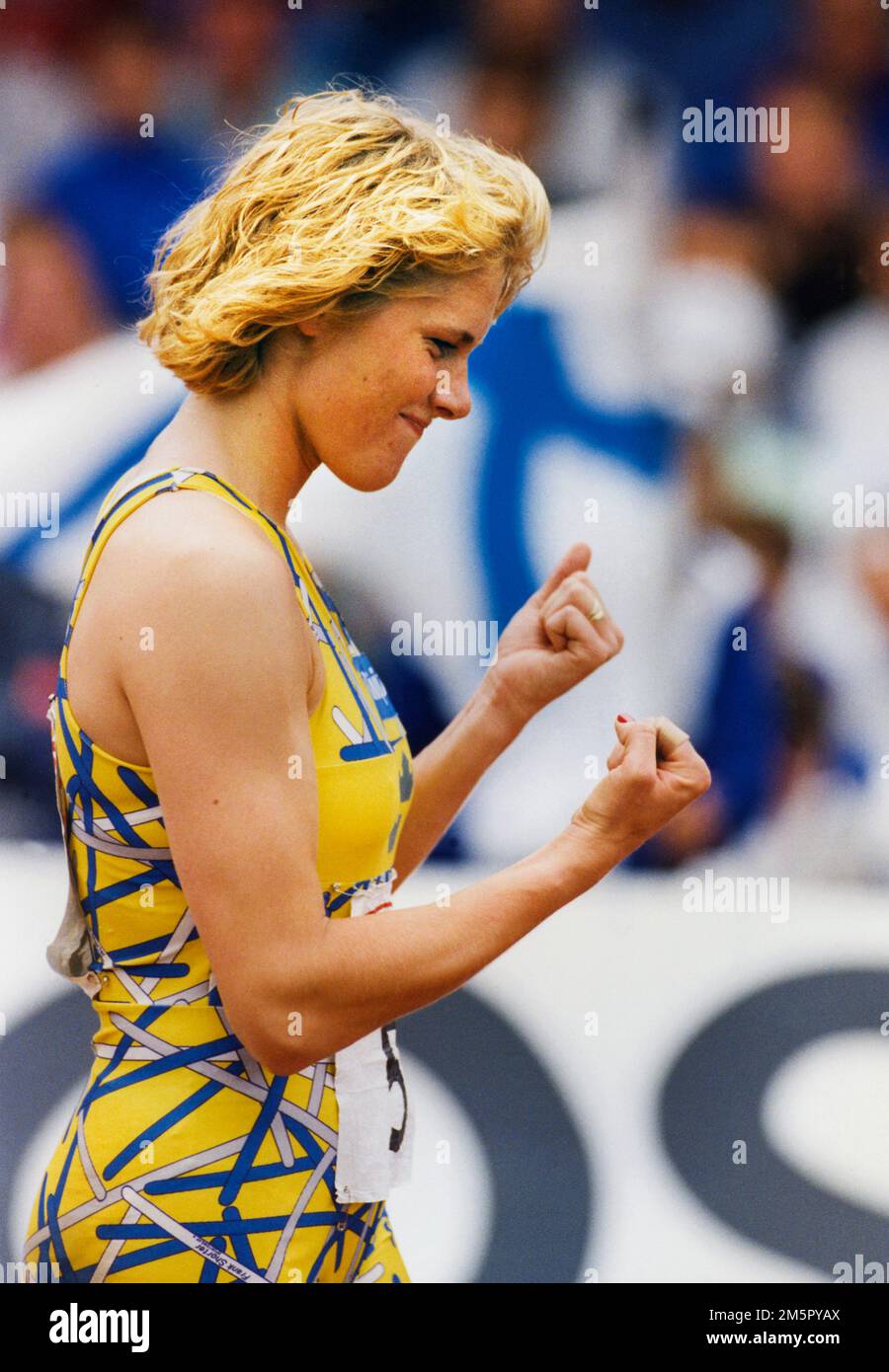 ERICA JOHANSSON Swedish female track&field athlete in long jump Stock Photo