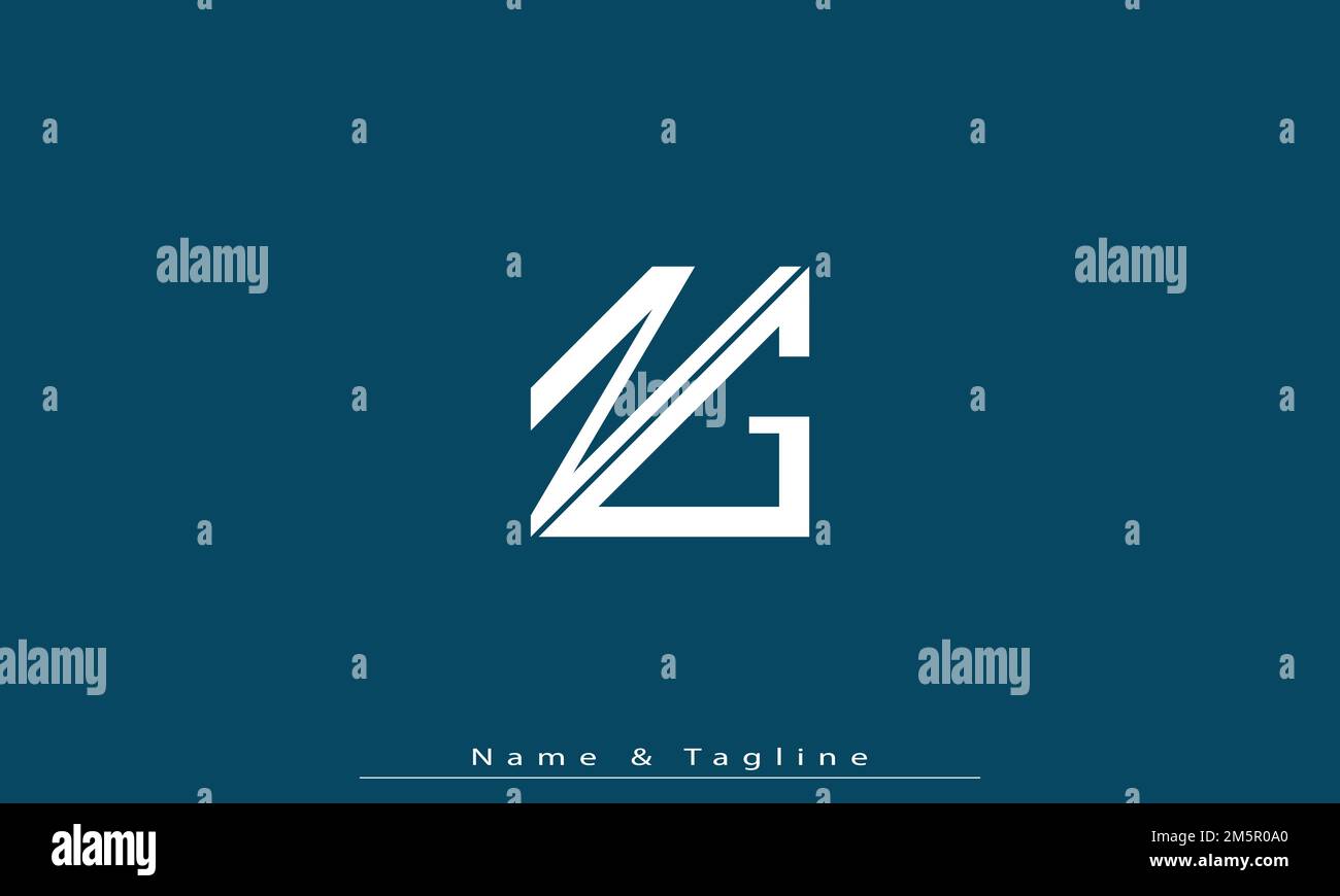 Alphabet letters Initials Monogram logo NG , GN Stock Vector