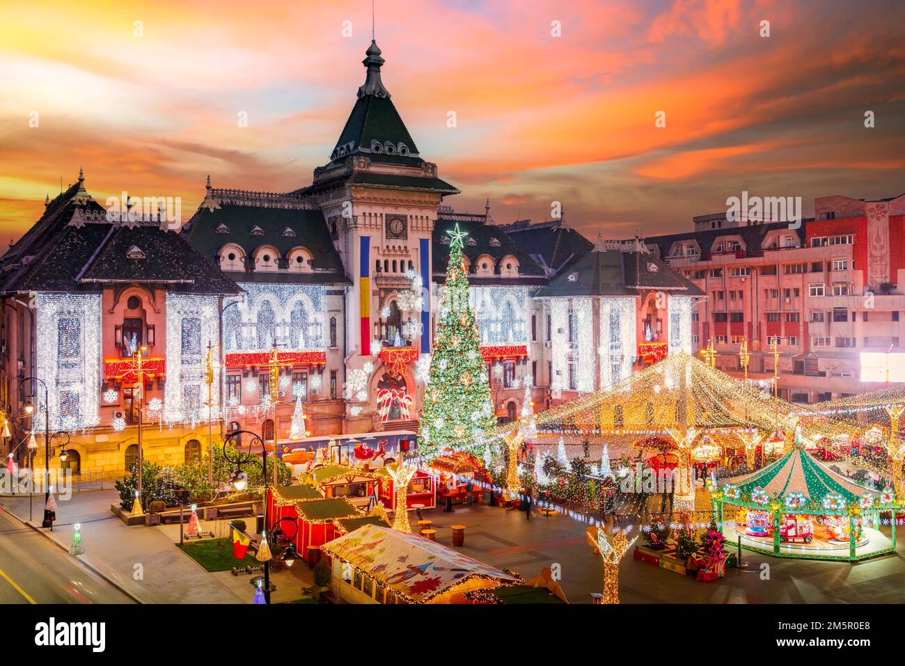Craiova, Romania. Famous Christmas Market, european top 2022 winter destination in Eastern Europe, historical Oltenia. Stock Photo