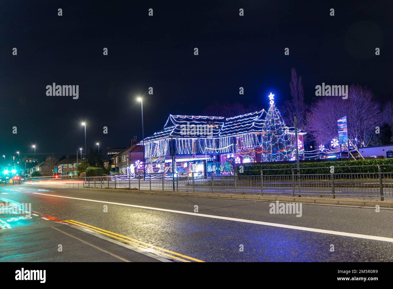The 'Daft As a Brush' cancer patient transport charity's building lit