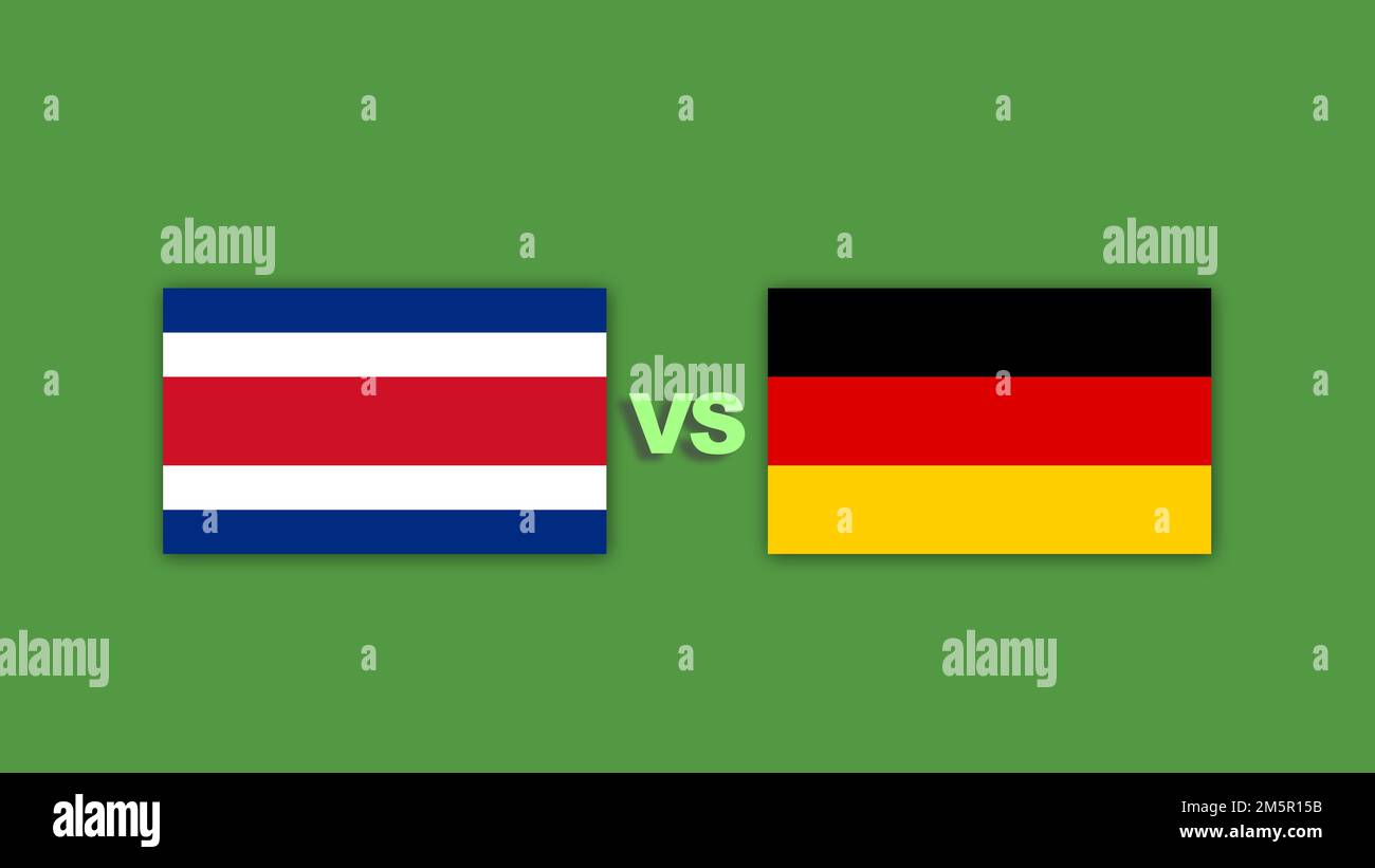 costa rica vs germany Football Match Design Element. Stock Photo