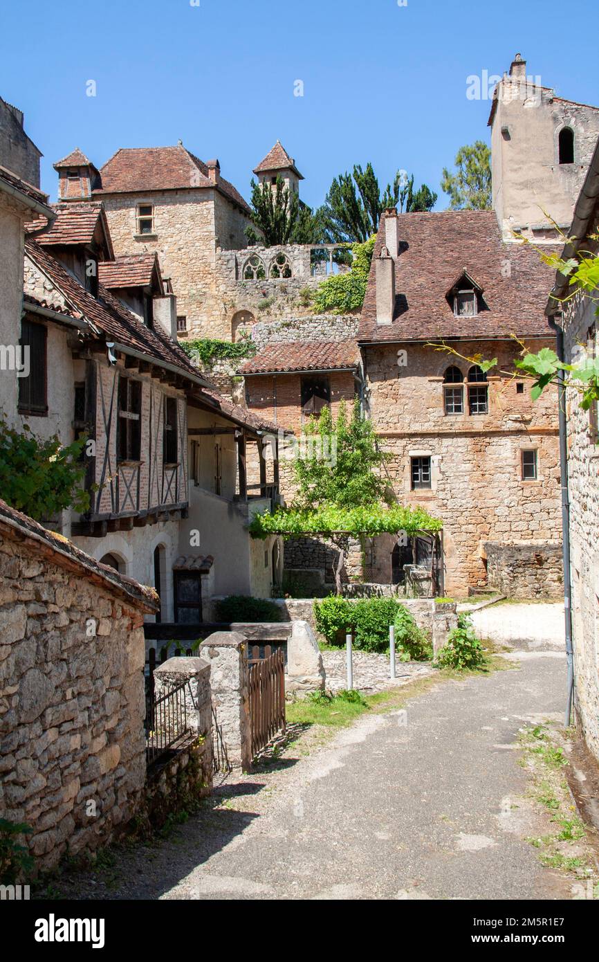 SaintCirqLapopie. Rue du village. Lot Stock Photo Alamy