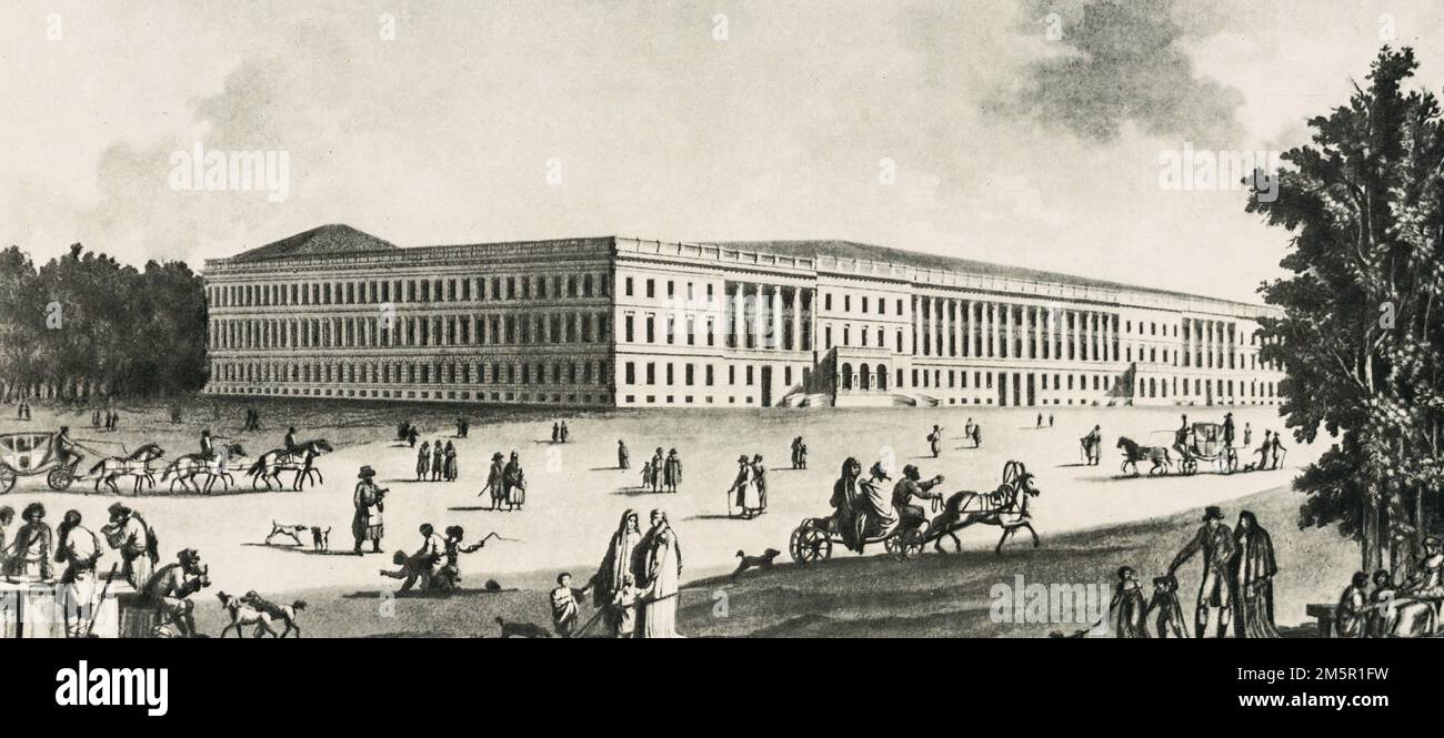 Engraving Of Catherine Palace, End Of 18th Century. It Was Summer Residence Of Russian Tsars.palace Is Part Of World Heritage Site Saint Petersburg An Stock Photo