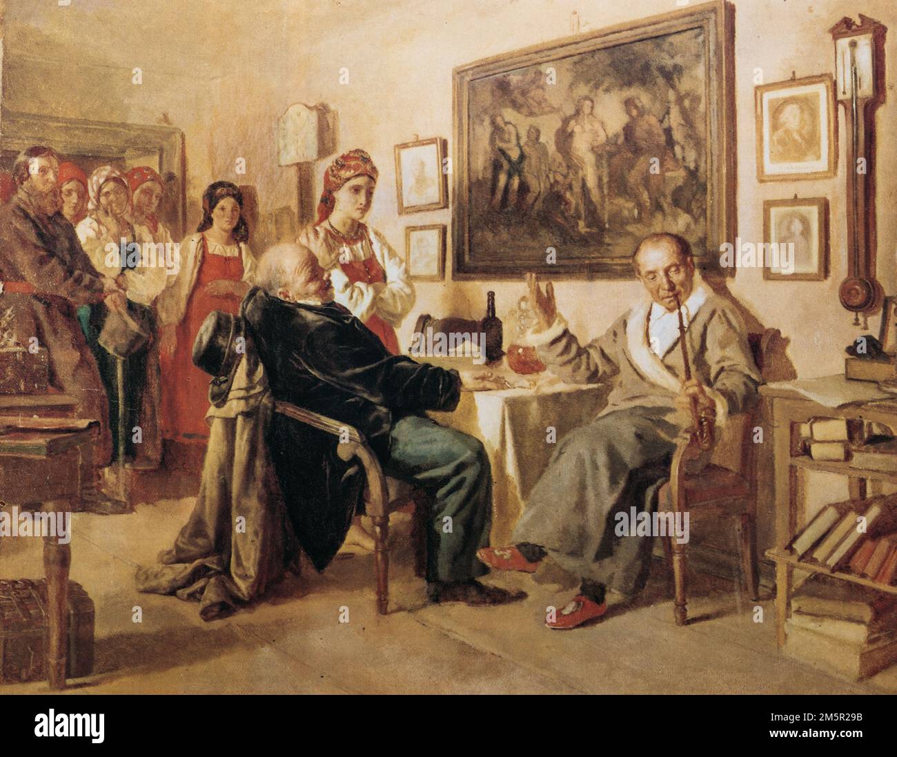 Painting By Russian Artist Nikolai Nevrev, The Bargain Or Bargaining