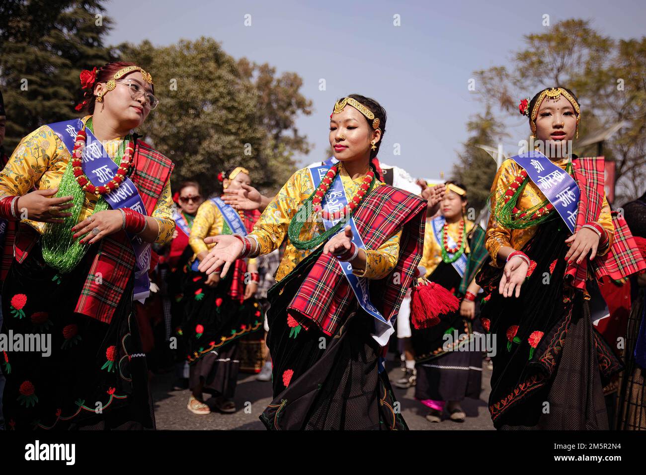 Kathmandu Nepal 30th Dec 2022 People Of The Gurung Community kathmandu-nepal-30th-dec-2022-people-of-the-gurung-community