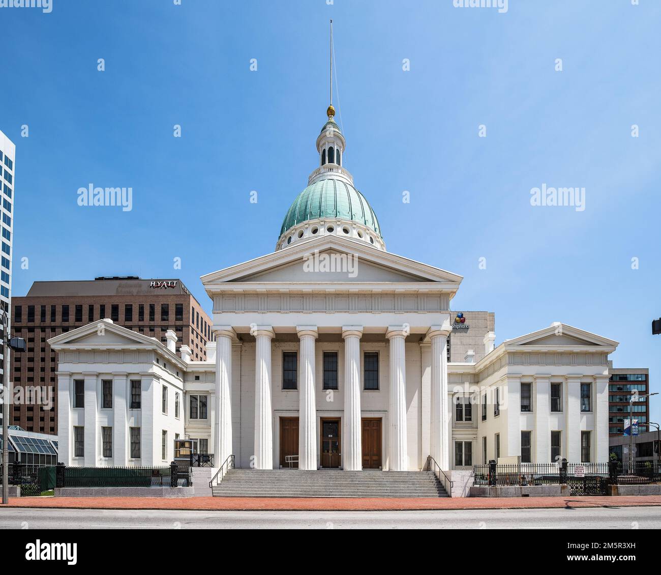 The Old Courthouse in downtown St. Louis is listed on National Park Service's National Underground Railroad Network to Freedom from the 1800's. Stock Photo