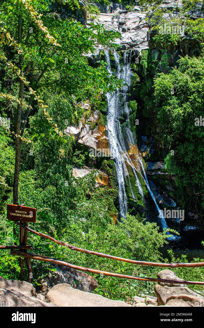 Landscape and nature: Big Waterfall ('Cascada Grande'). La Cumbrecita, Córdoba, Argentina. Stock Photo