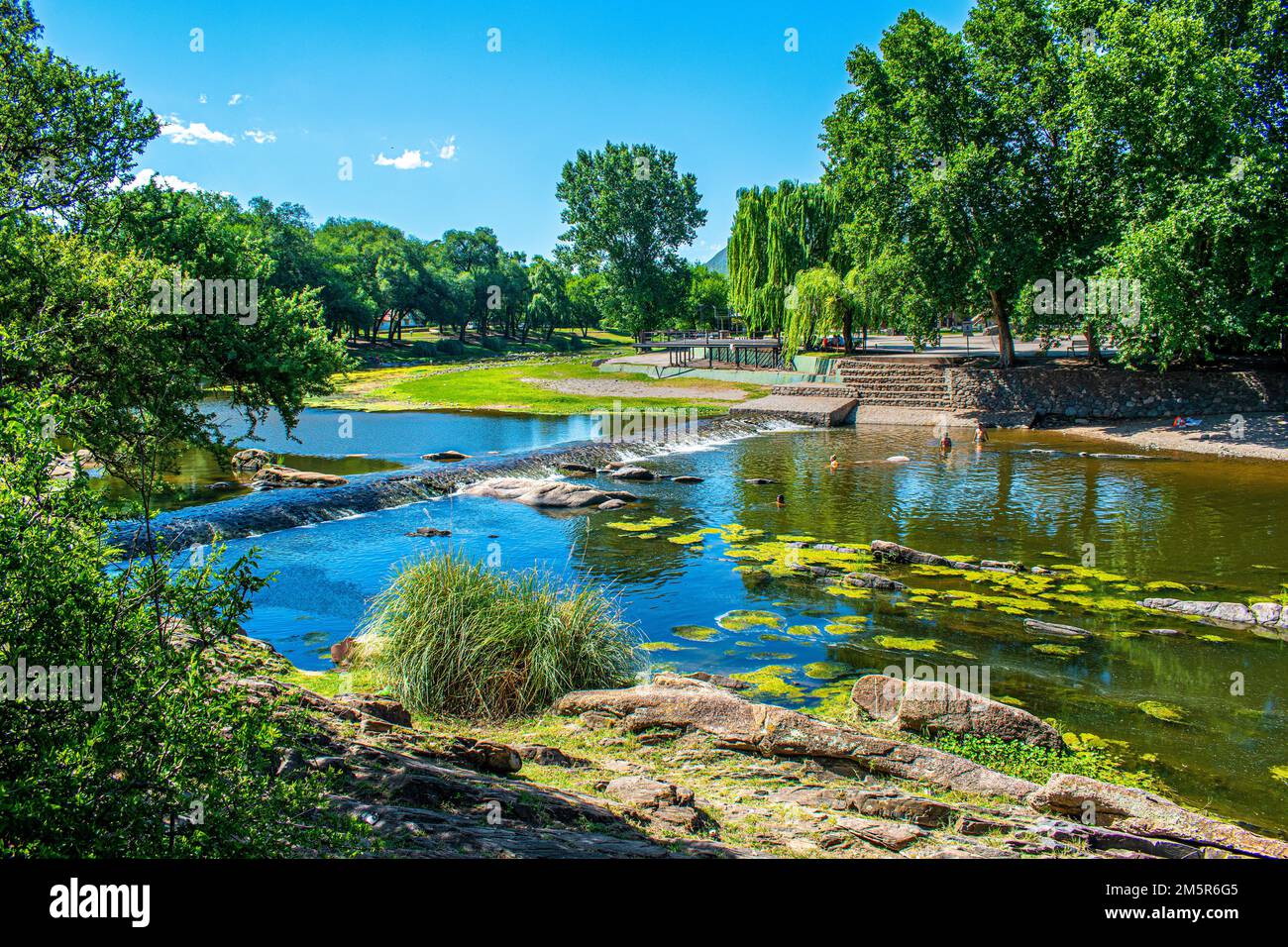 Landscape: the river, the stones and nature. Santa Rosa de Calamuchita, Córdoba, Argentina. Stock Photo