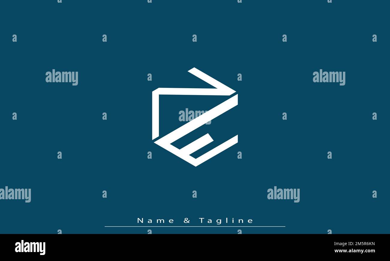 Alphabet letters Initials Monogram logo NE , EN Stock Vector