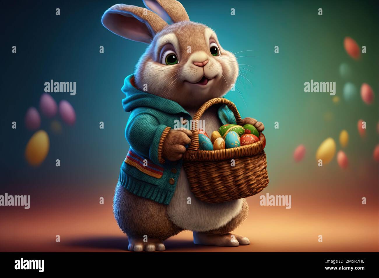 Easter bunny holding a basket full of Easter eggs created using Generative AI Stock Photo - Alamy Easter bunny holding a basket full of Easter eggs created using Generative AI Stock Photo - Alamy
