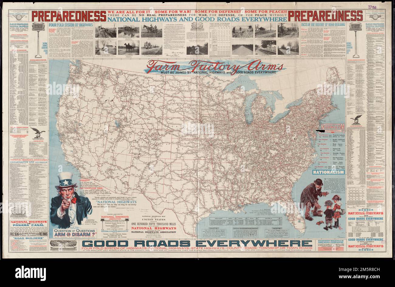 National Highways Map Of The United States Showing One Hundred Fifty National Highways Map Of The United States Showing One Hundred Fifty