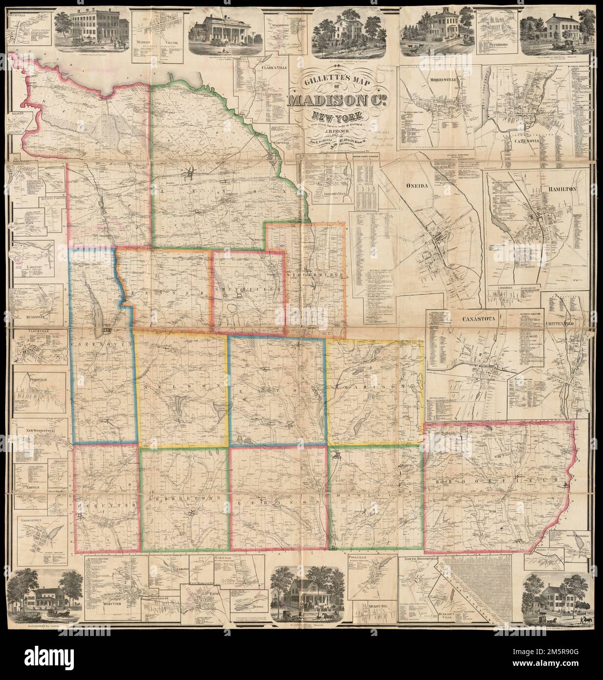 Gillette's map of Madison Co., New York from actual surveys. Relief