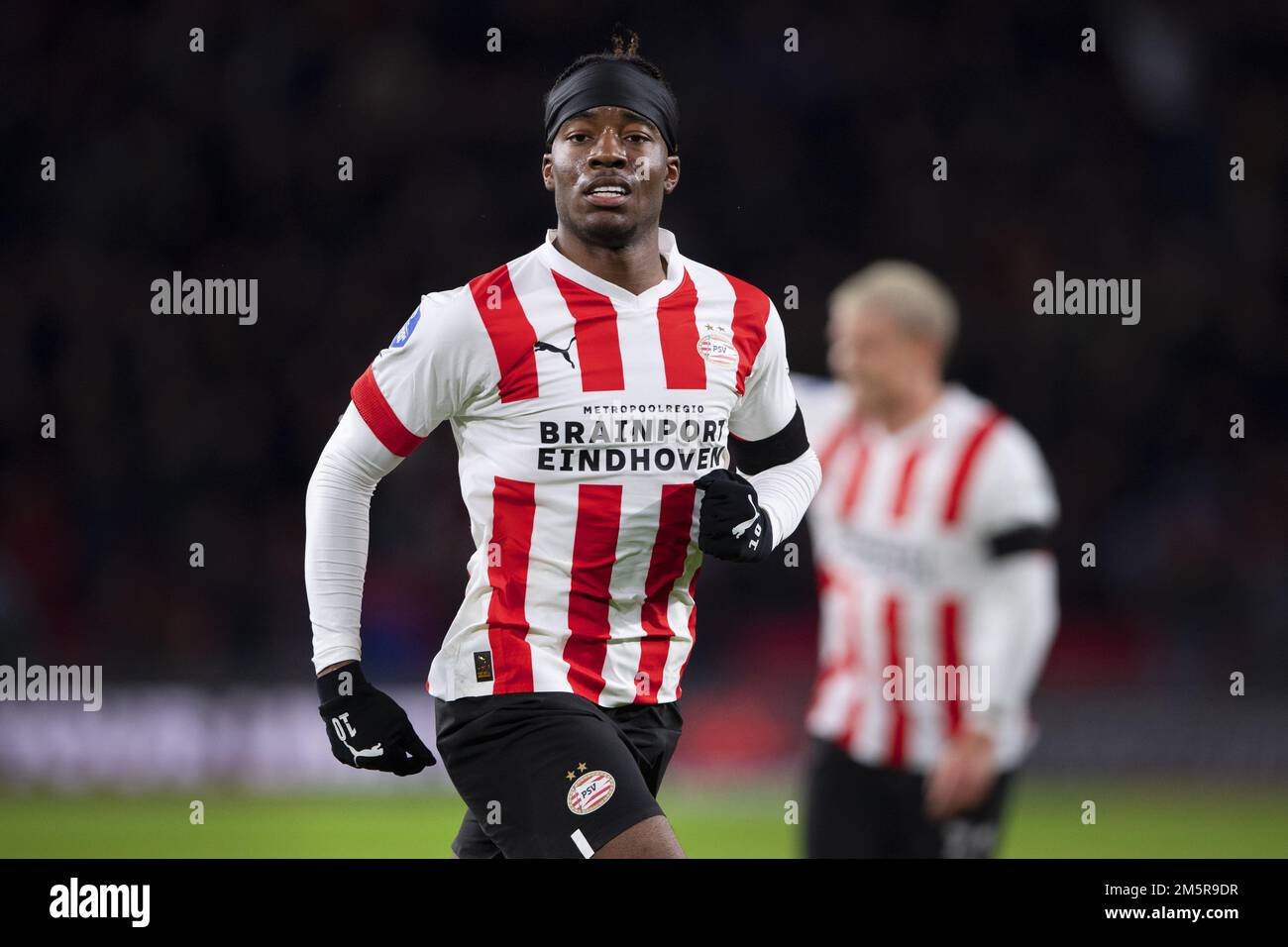 EINDHOVEN Noni Madueke of PSV with the 3-0 against AC Milan during the friendly match in the Philips stadium. ANP OLAF KRAAK Stock Photo