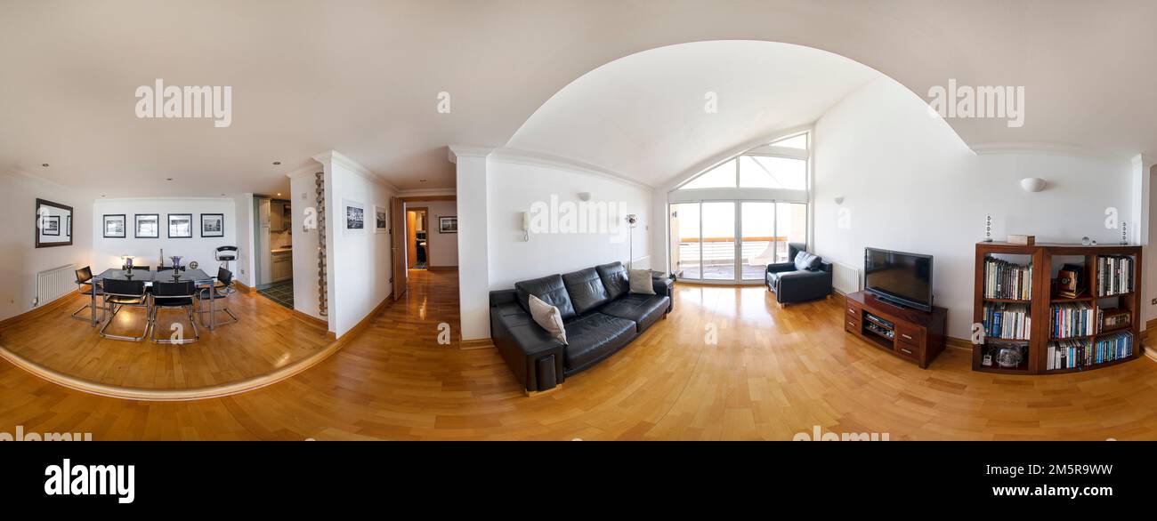 Picture of 360 degree view of a modern contempory penthouse apartment Stock Photo ...