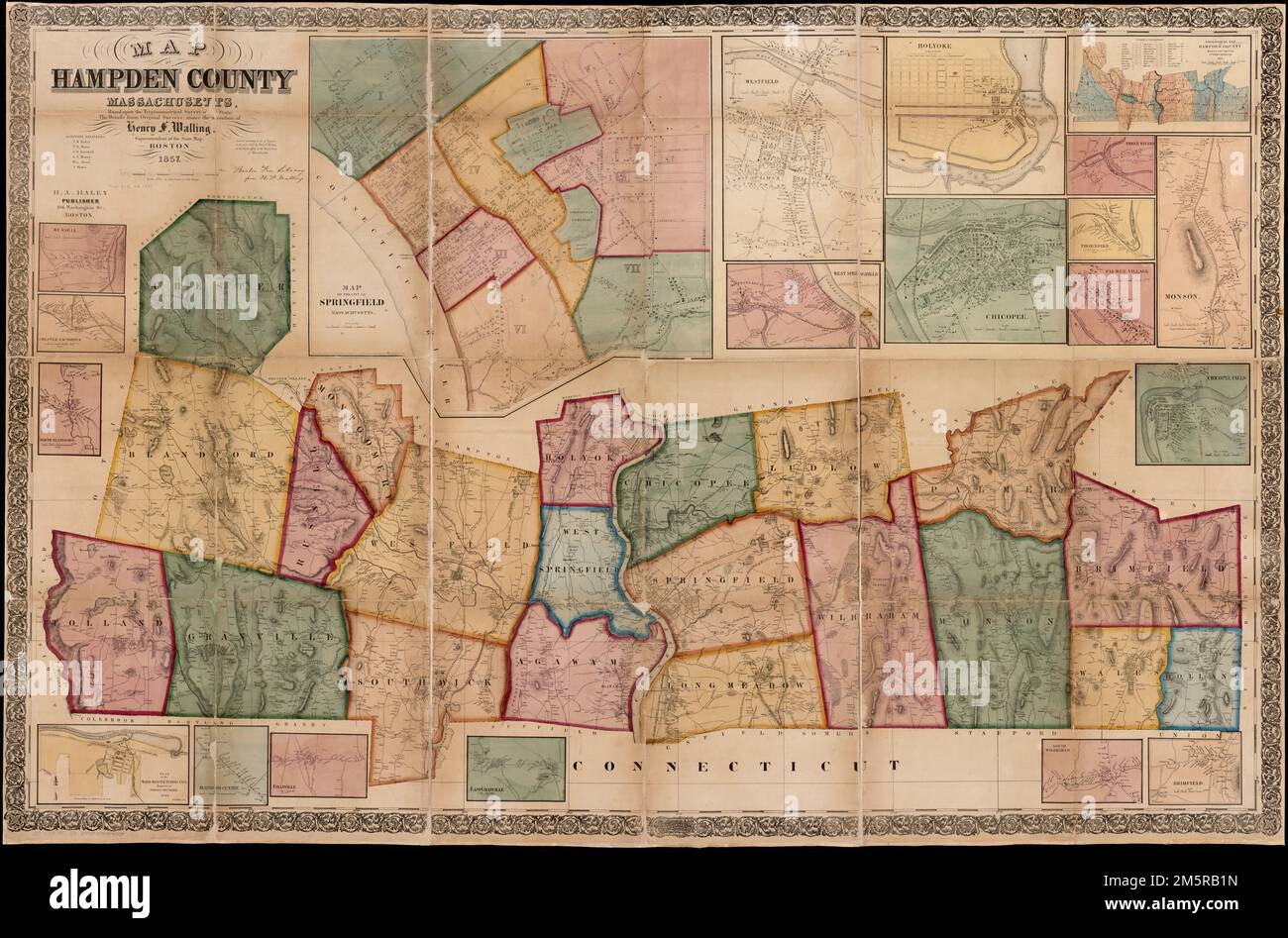 Map of Hampden County, Massachusetts based upon the trigonometrical