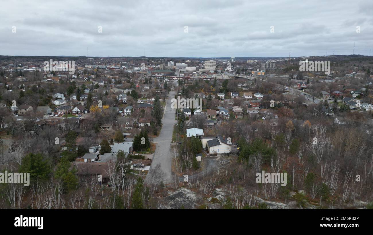 Nov 12 2022, Sudbury Ontario Canada. Sudbury city skyline aerial.  Luke Durda/Alamy Stock Photo