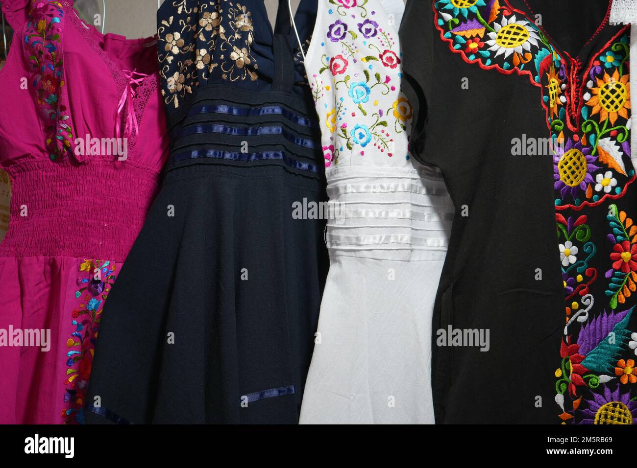 Traditional Dresses, Colors and Flavors of Oaxaca. Stock Photo