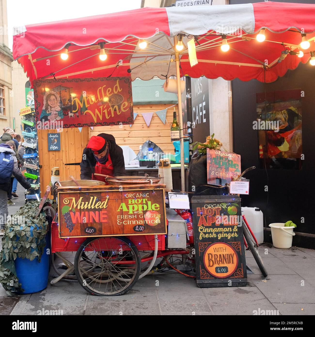 November 2022 Mulled wine stall at the Christmas Market in Bath