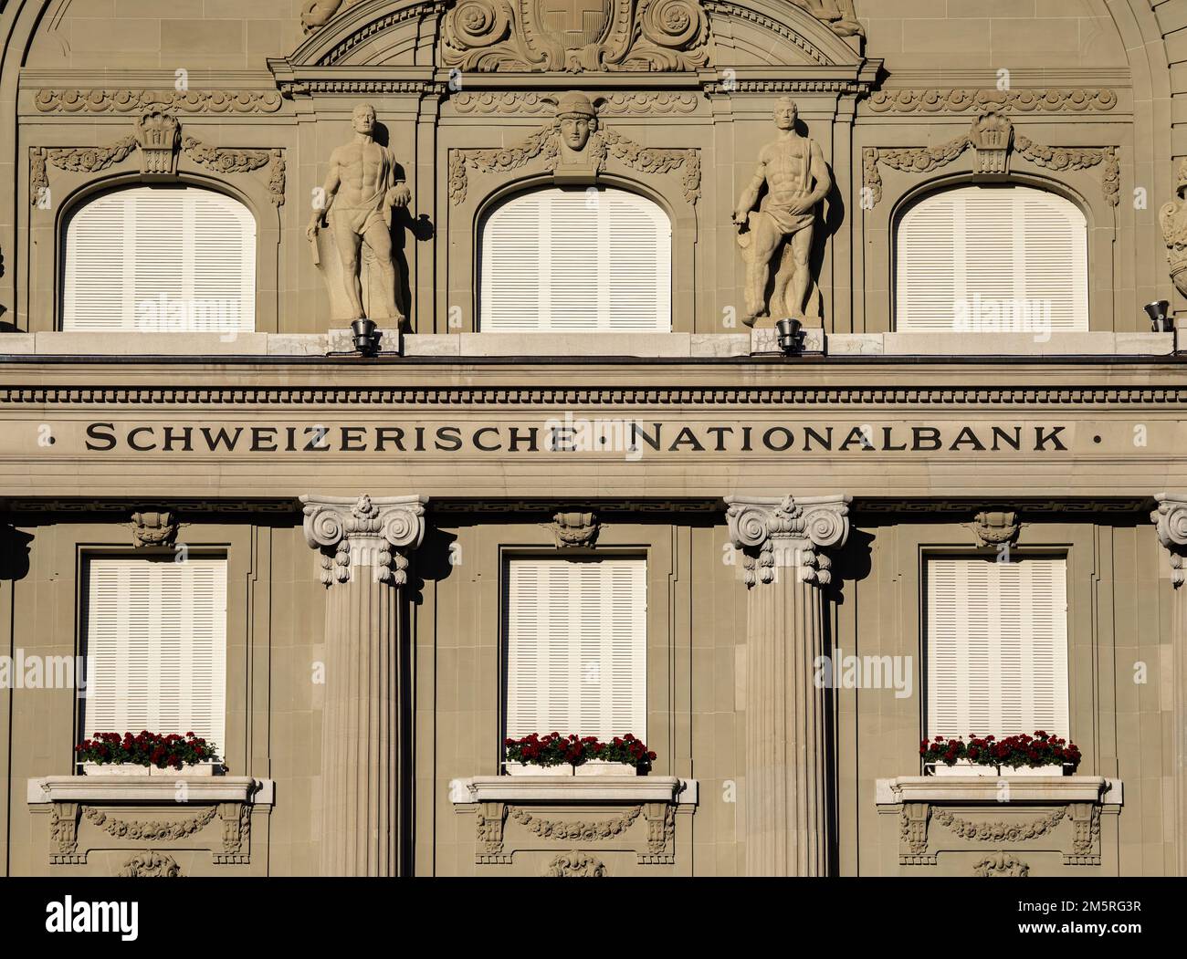 Bern, Switzerland - July 7, 2022: The building of the Swiss national Bank - Schweizerische Nationalbank Stock Photo