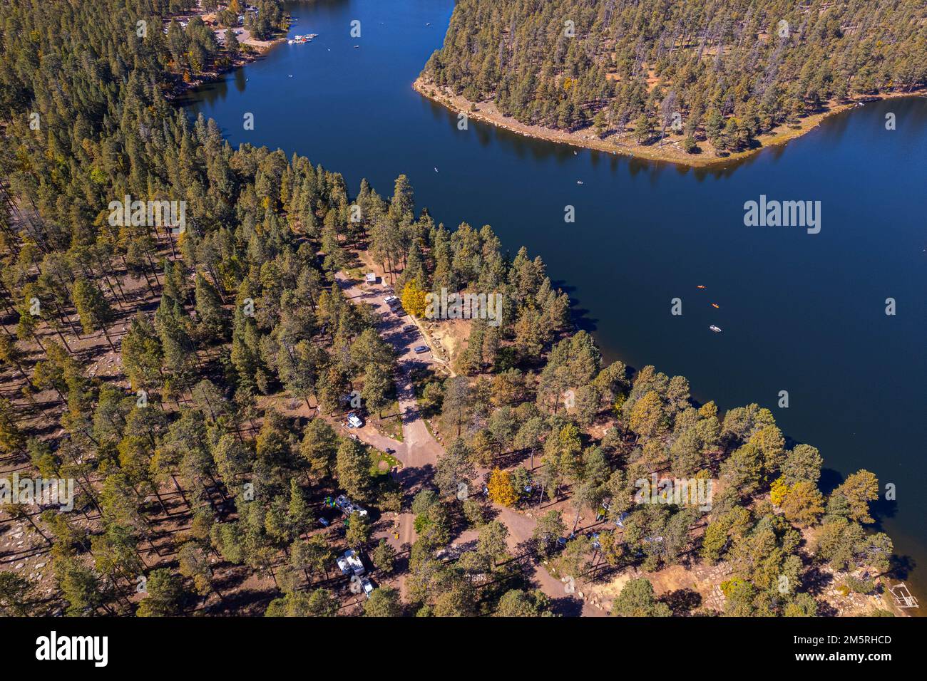 Lake dam surrounded pine trees hi-res stock photography and images - Alamy