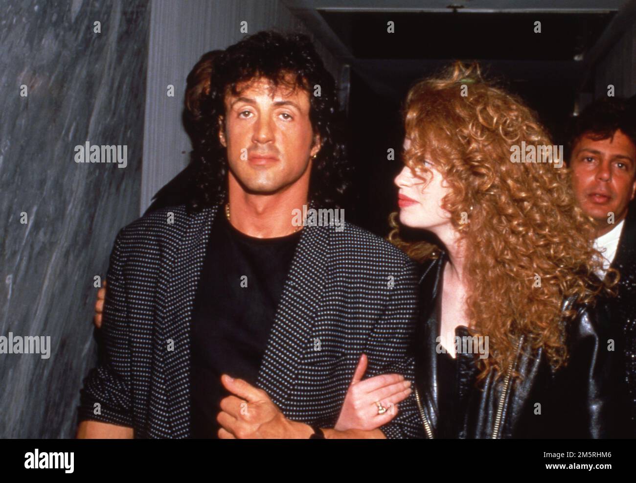Sylvester Stallone and Dena Goodmanson at the 30th Annual Grammy Awards Viewing Party Hosted by