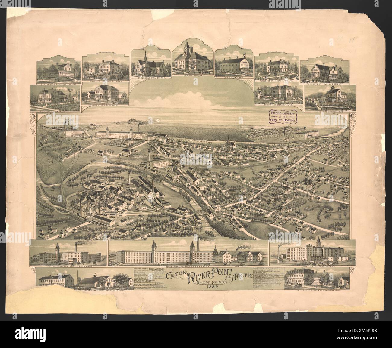 Clyde, River Point and Arctic, Rhode Island. Bird's-eye view. Includes ...