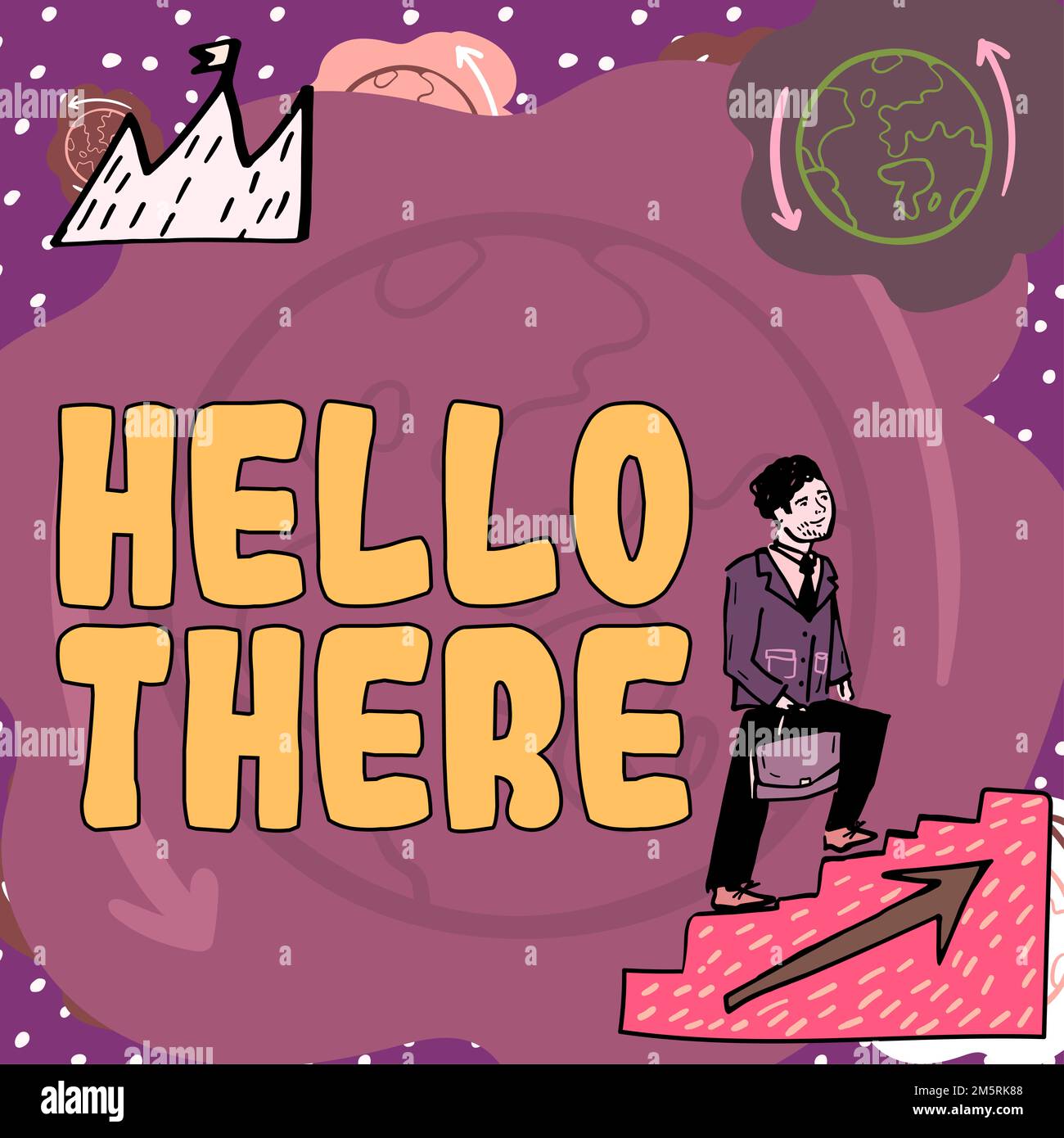 Conceptual caption Hello There, Word Written on a way to get someone's ...
