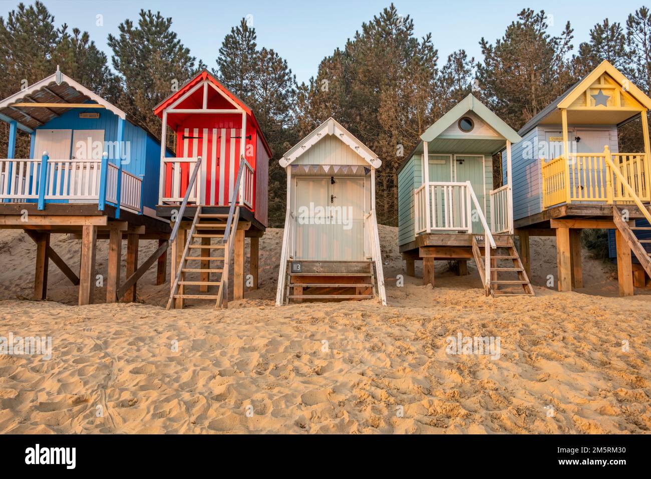 Bautiful Beach huts at Wells-Next-the-Sea Stock Photo