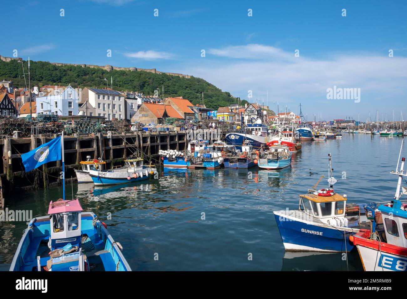 Scarborough harbour and fishing boats Stock Photo