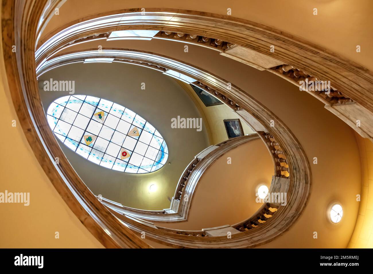 The spiral staircase at The Royal Horseguards Hotel, London Stock Photo