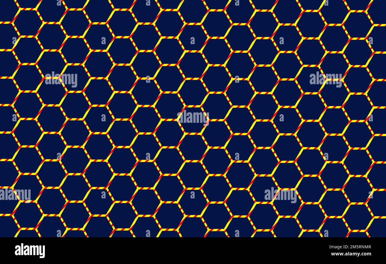 A beautiful navy blue hexagonal graphic pattern background. Stock Vector