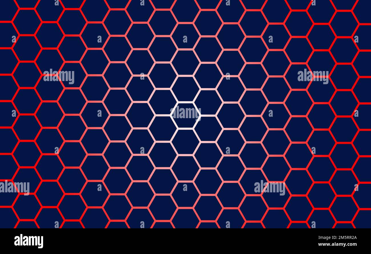 A beautiful navy blue hexagonal graphic pattern background. Stock Vector
