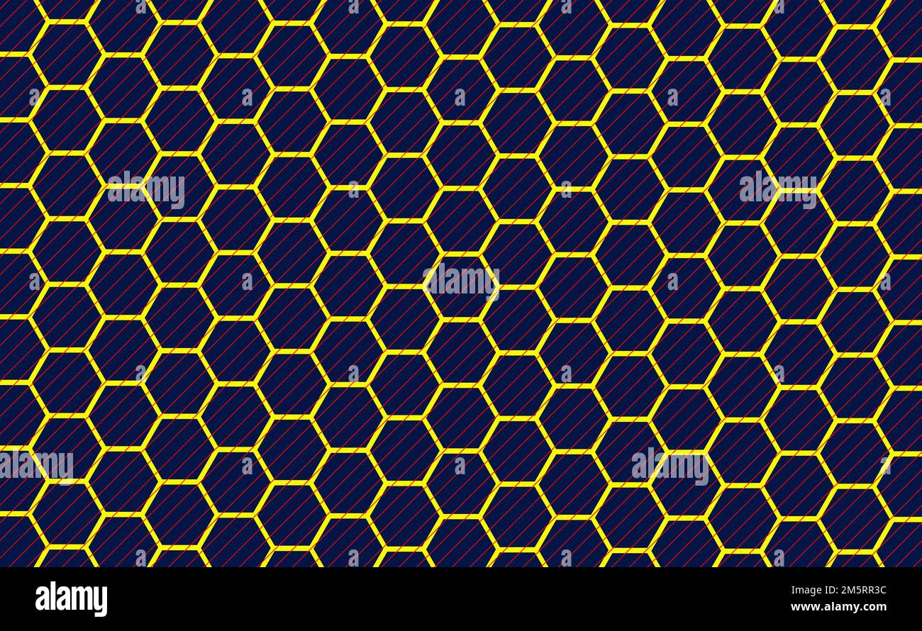 A beautiful navy blue hexagonal graphic pattern background. Stock Vector