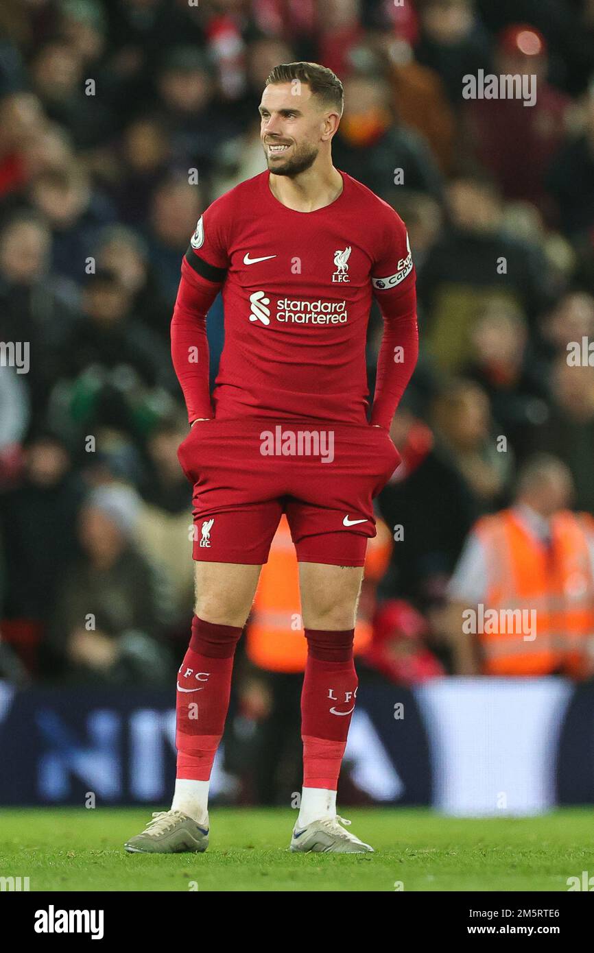 Jordan Henderson #14 of Liverpool during the Premier League match Liverpool vs Leicester City at Anfield, Liverpool, United Kingdom, 30th December 2022  (Photo by Mark Cosgrove/News Images) Stock Photo