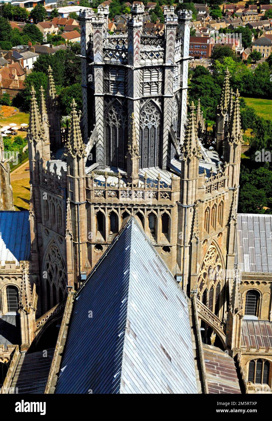 Ely Cathedral, Octagon and Lantern Towers, Ely, Cambridgeshire, England, UK Stock Photo