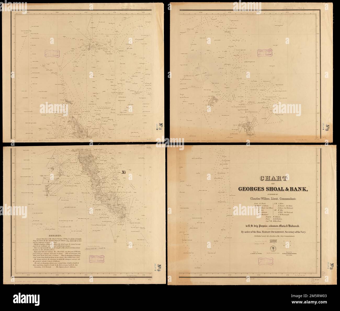 Chart of Georges Shoal & Bank. Depths shown by soundings. Includes 